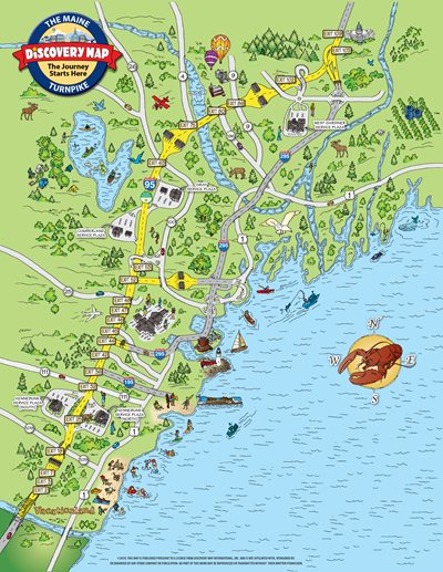 playful map of Maine Turnpike