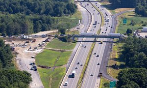 Aerial photo of the construction at Exit 35